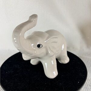 Elegant White Ceramic Elephant Figurine